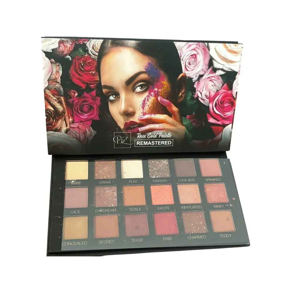 BZ BEAUZY Rose Gold Palette Remastered 18 Color Eyeshadow Matte Shimmer Metallic
